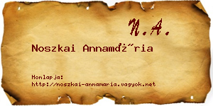 Noszkai Annamária névjegykártya